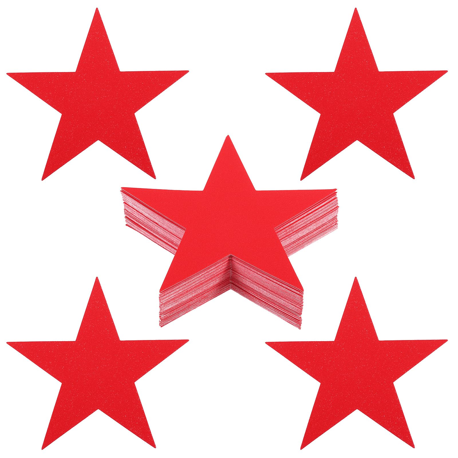 PATIKIL Star Cutouts, 60 Pack Star Cutout Paper Stars for Classroom Decoration DIY Craft Project Bulletin Board Wall Poster, Red