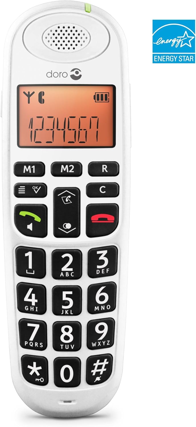 Doro Phone EASY 100W Cordless Phone (Hands Free Functionality, Low