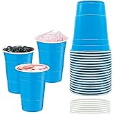30 Pcs 16 oz Disposable Plastic Cups Bulk for Graduation Party Wedding Theme Party Birthday (Sky Blue)