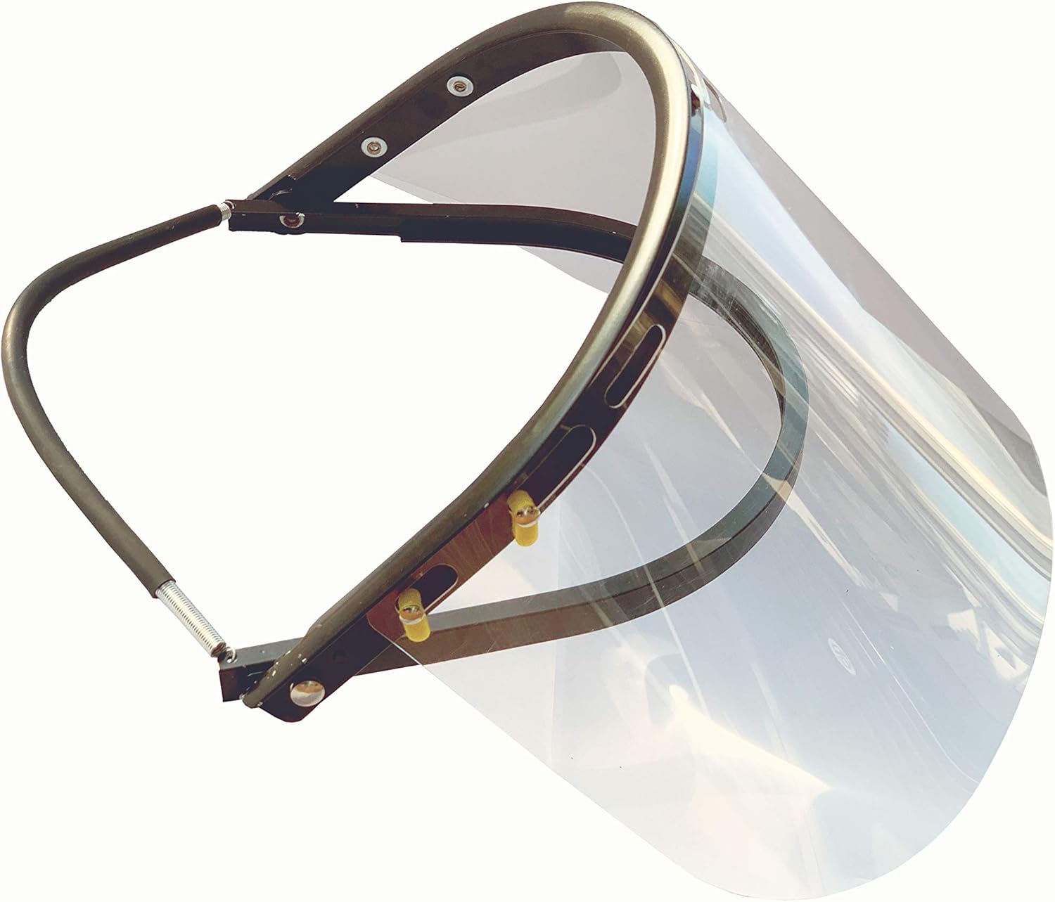 Flipped Hard hat Aluminum Bracket with 7Hole Clear Polycarbonate Face