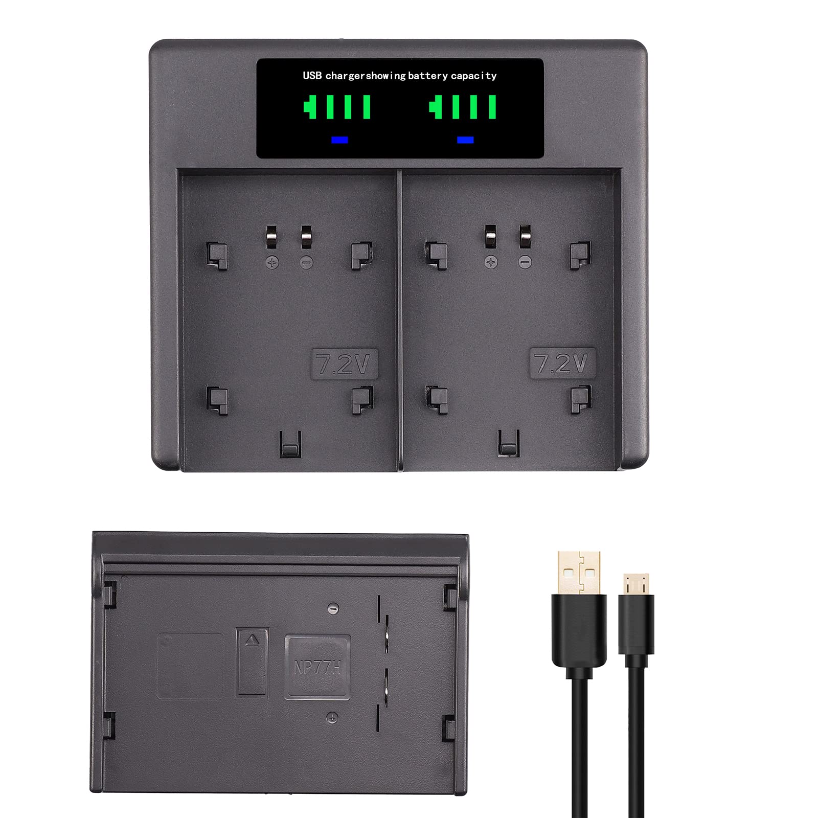 Photo 1 of FocusFoto LCD USB Battery Charger NP-77H for NP-55 NP-33 NP-68 NP-78 NP-98 for Sony Camera CCD-FX630 CCD-FX640 CCD-FX700 CCD-FX700E CCD-FX710