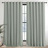 PONY DANCE Extra Wide Sage Blackout Curtains 2 Panels 90x90 Eyelet