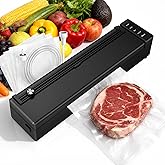 olayks Vacuum Sealer Machine for Food, 60KPA Automatic Food Saver with Dry& Moist Modes, Compact Air Sealing Machine includes 10 Sealer Bags for Kitchen Storage, Meat, Meal Prep, Sous Vide