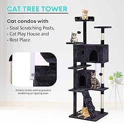 FDW Cat Tree 70in Cat Tower Multi-Level Durable Cat