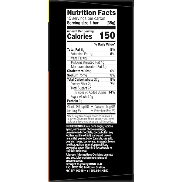 KIND HEALTHY GRAINS BARS, PEANUT BUTTER DARK CHOCOLATE, 1.2 OUNCE, 60 COUNT, GLUTEN FREE
