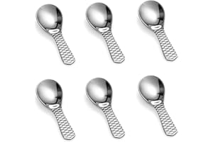 KITCHEN EXPERT, THE KITCHEN'S BEST Kitchen Expert - Stainless Steel Masala Spoons | Heavy Guage | Mini Spoons for Tea/Sugar | Spices Spoon for Kitchen | for Small Containers | Spoon for Masala Dabba | Set of 6 | Silver Color