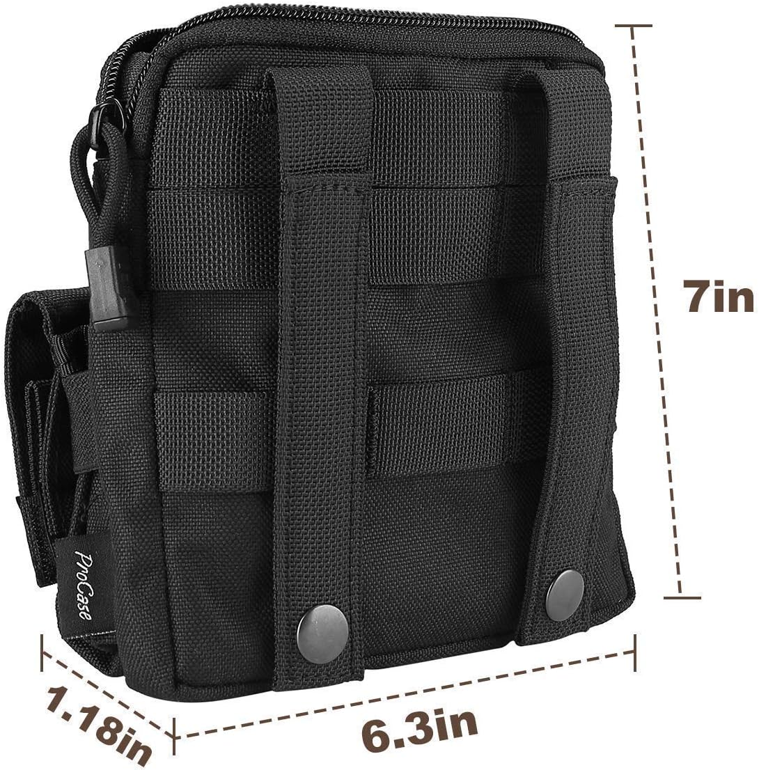 ProCase Concealed Gun Pouch Bundle with Tactical Pistol Mag Pouch Magazine Bag Clip Utility Tool Holder –Black: Computers & Accessories