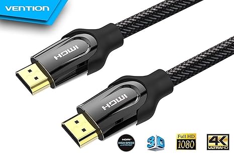 Cable HDMI, vention 2.0 V HDMI a HDMI Cable Trenzado Tejido HDMI 4 ...