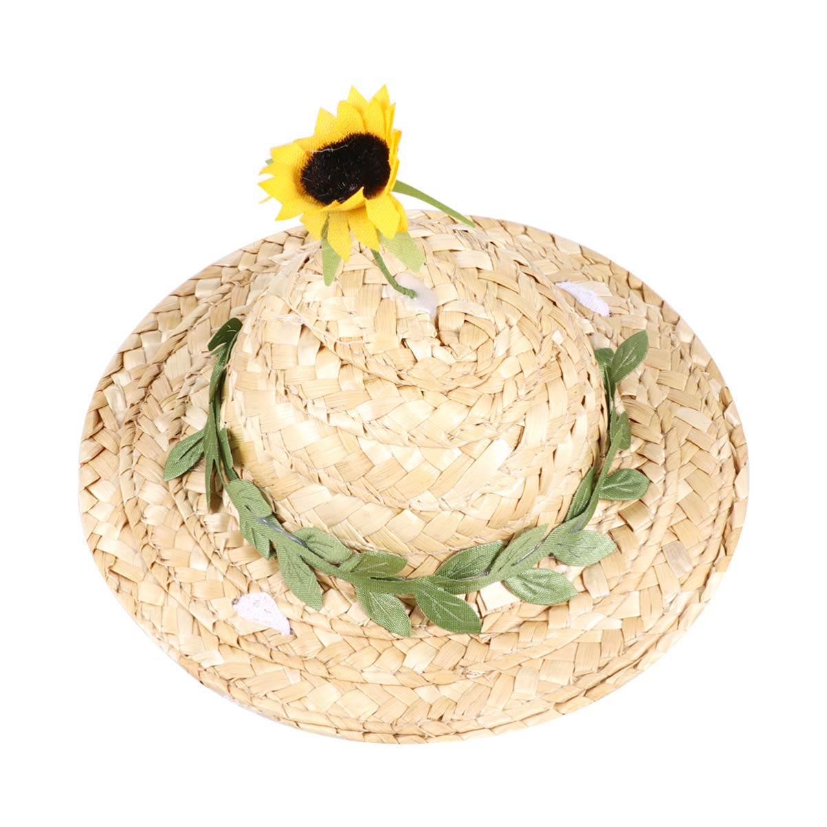 Balacoo Dog Cat Sombrero Hat Mini Mexican Straw Hats Sunflower Cat Sun Hat Pets Birthday Hats Pet Headdress for Pet Supplies Photo Prop Size XS