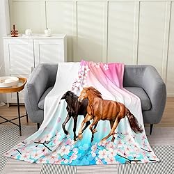 Horse Fleece Throw Blanket for Kids - Galloping