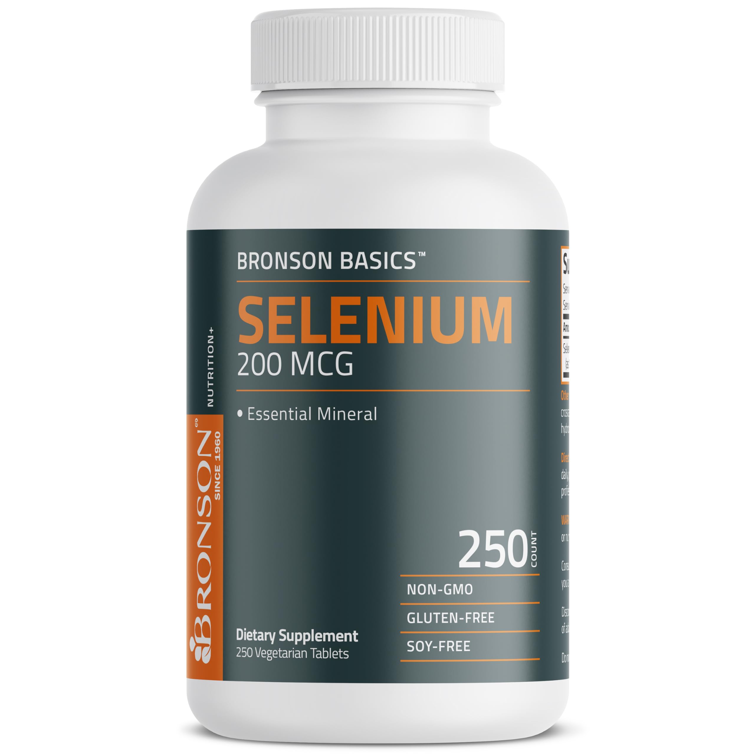 Bronson Selenium 200 mcg Immune & Antioxidant Support Essential Mineral, 250 Vegetarian Tablets