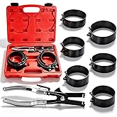 MRCARTOOL Piston Ring Compressor Tool 7Pcs with Plier,6 Rings 2-7/8"-4-5/8" | Ratchet-Locking Piston Ring Pliers，Black Coated Steel, Wear-Resistant, Rustproof, for Car Truck Motorcycle Engine