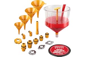 SEDY Ultimate No Spill Coolant Funnel Kit - 19-Piece Spill-Free Radiator Funnel Set, Spill Proof Radiator Bleeder Kit, Coolant Filling, Radiator Filler, Extra Funnels and Adapters for Universal Vehicle