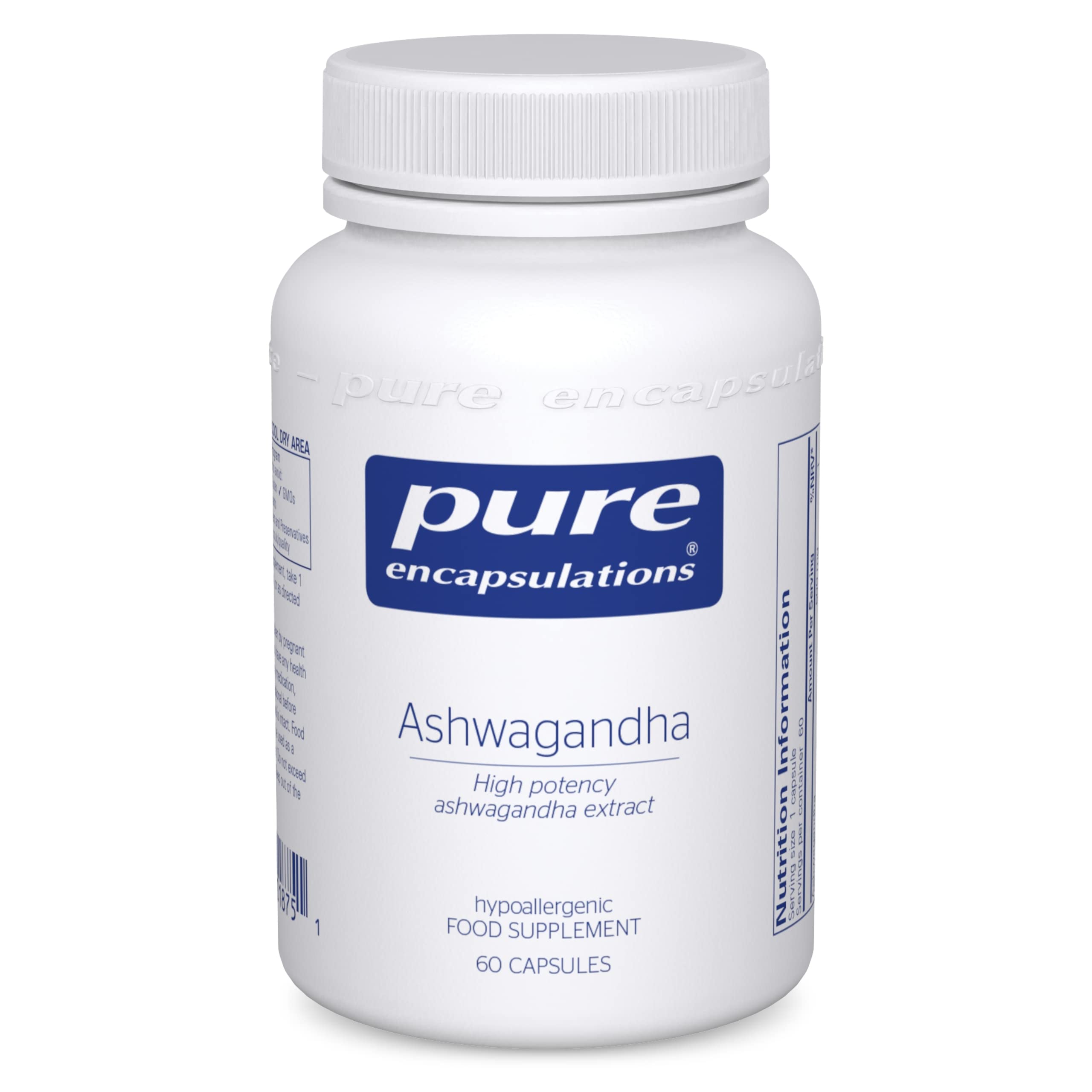 Pure Encapsulations Ashwagandha High Potency Extract 500mg - Indian Ginseng Supplement for Cognitive & Joint Function, 60 Vegetarian Capsules