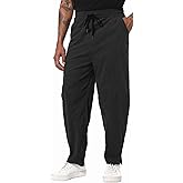 perdontoo Men's Casual Baggy Corduroy Pants Stylish Comfortable Elastic Waist Drawstring Trousers