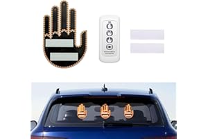 LECART Led Finger Car Lights, Led Gesture Hand Light with Remote, Funny Back Window Gesture Sign Lighting, Car Gadgets & Road Rage Signs for Men Women, Give The Love, Bird, Wave to Drivers