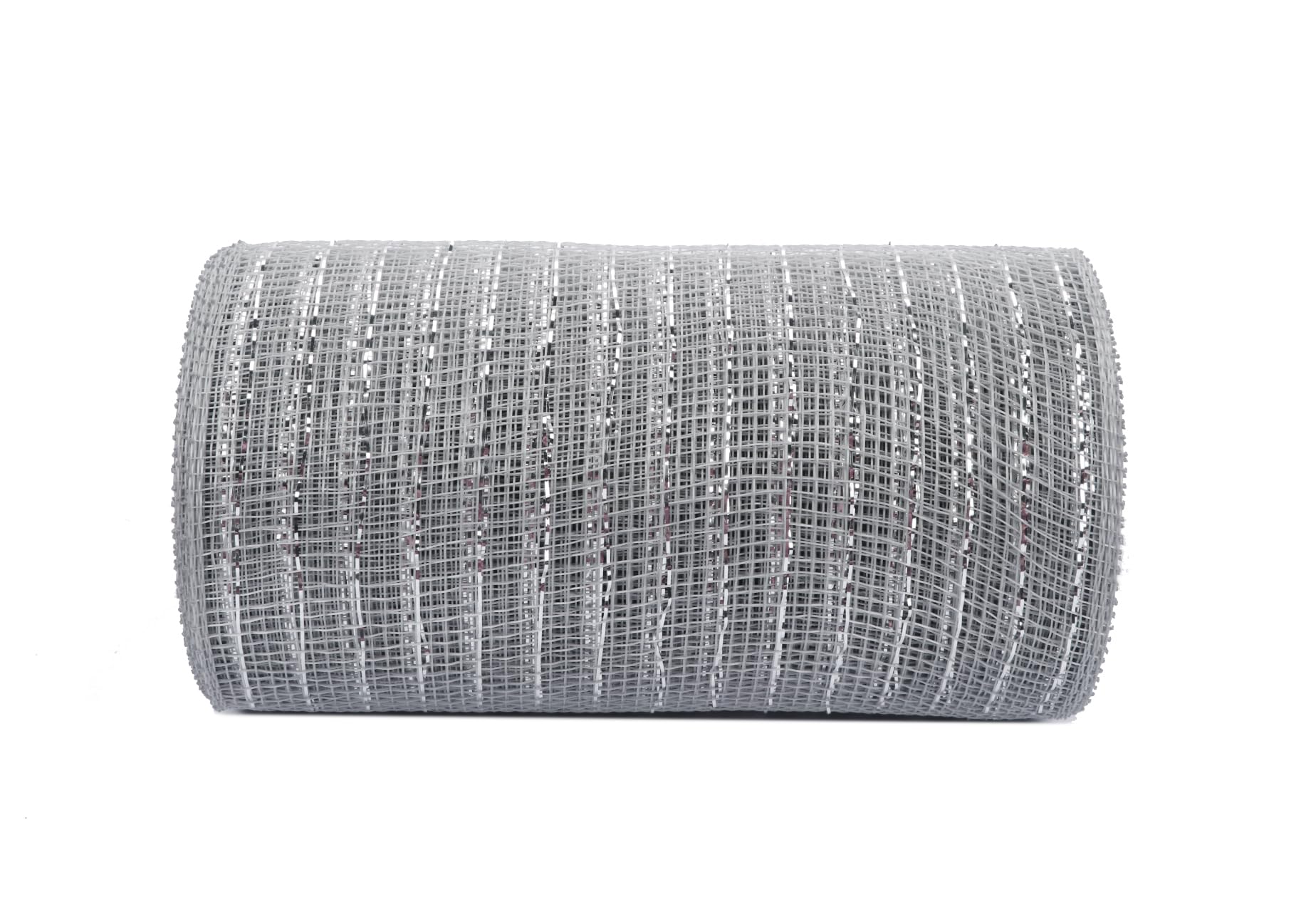YYCRAFT 6 inch x 30 feet(10 Yards) Metallic Deco Poly Mesh Ribbon(Silver)