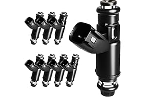 SeyPon 12580426 5.3L FLEX Fuel Injectors Fit For Chevy: Tahoe Suburban Avalanche Express Silverado 1500, For GMC: Yukon (& XL) Savana Sierra 1500, 2002-2007, 4 Holes (Set of 8)