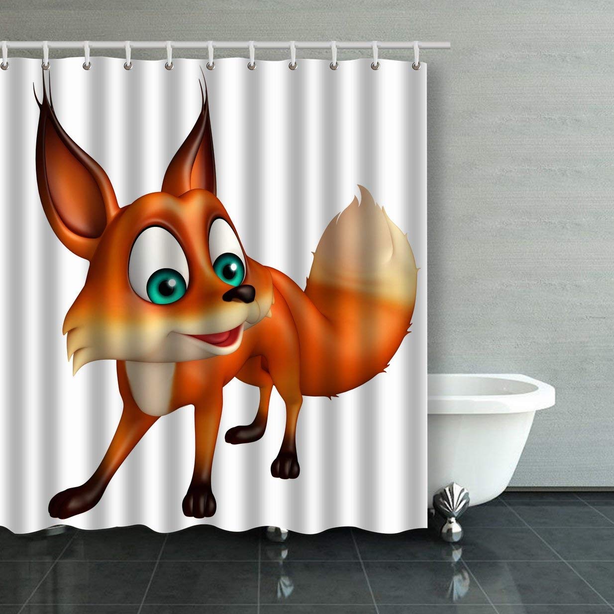 Amazon Com Asgfsc Custom Fox Funny Cartoon Character Shower