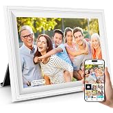 Smart White Digital Picture Frame WiFi Send Photos from Your Phone | 10.1 inch 1280x800 IPS Touch Screen Digital Photo Frame Auto-Rotate Wall Mountable Photo Picture Frame Digital