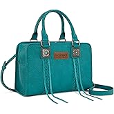 Wrangler Tote Bag for Women Crossbody Purse Fringe Western Purse Vintage Top Handle Handbags