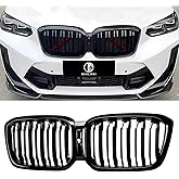 DEKEWEI G01 G02 Grill,Black Kidney Grille Compatible with BMW 2022-IN X3 G01 X4 G02 Double Slats Gloss Black Grills