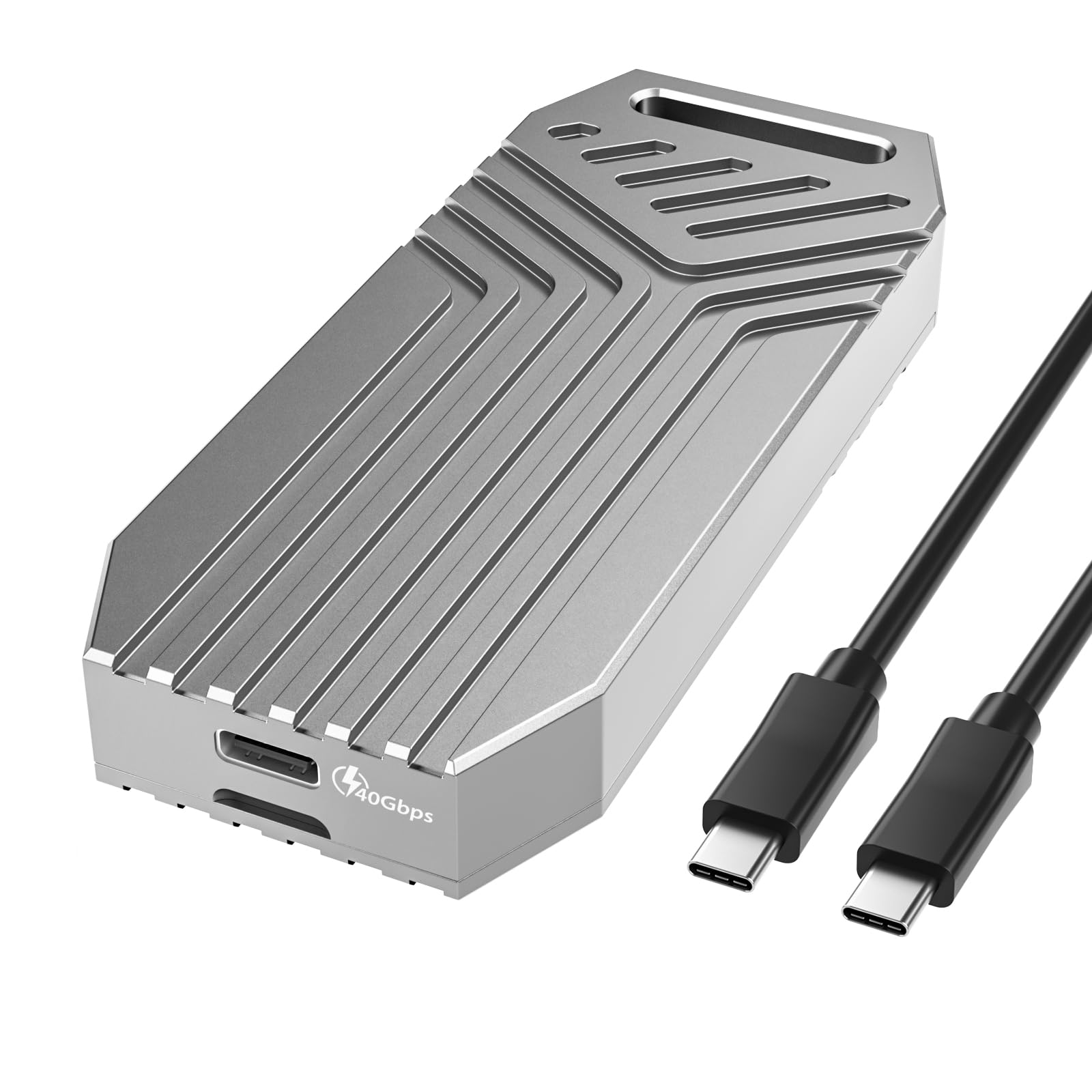 Photo 1 of 40Gbps M.2 NVMe SSD Enclosure, 8TB Thunderbolt NVME Enclosures for M1 M2 Pro/Max, Type C + USB 4.0 NVMe PCle SSD Adapter Reader, Compatible with Thunderbolts 4, USB 3.2/3.1/3.0