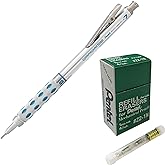 Value Set of Pentel GraphGear 1000 Mechanical Pencil, (0.7mm), Black Barrel, 1 Each (PG1017C), and 12 tubes of refill erasers