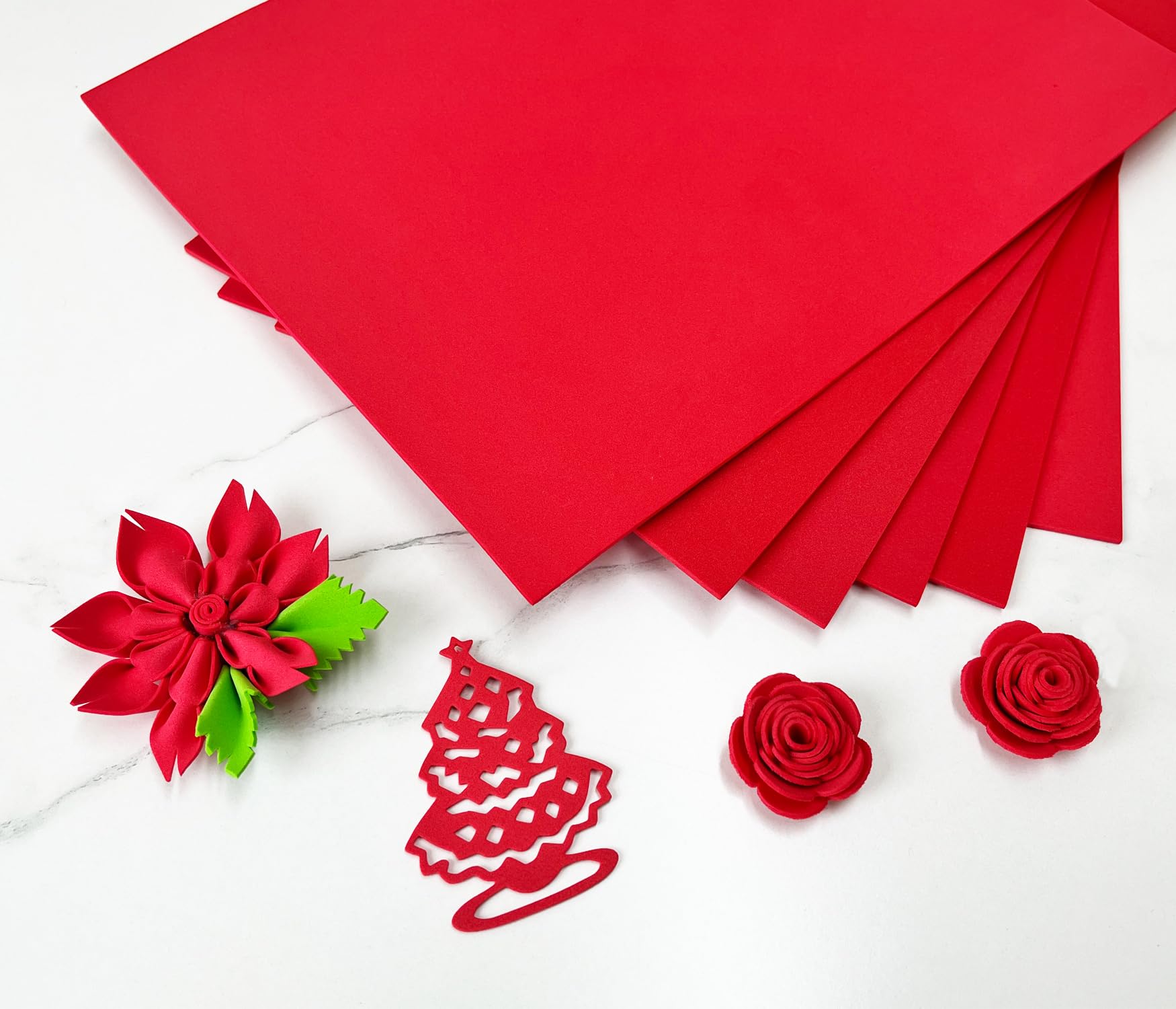 9 x 12 Inch Red Foam Sheets Crafts, 2mm Thick. 25 Pack Premium Red Foam Papers Set, for Crafting,Cosplay,DIY Project,Classroom, Scrapbooking, 3D Card Making