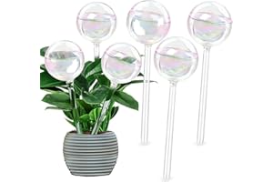 MOONSOUND 6pcs Glass Plant Watering Devices, Planter Self Watering Globes for Home Potting, Garden Flower Plant Watering Spikes Automatic Plant Water Bulbs Set for Indoor Outdoor Plant Daily Watering
