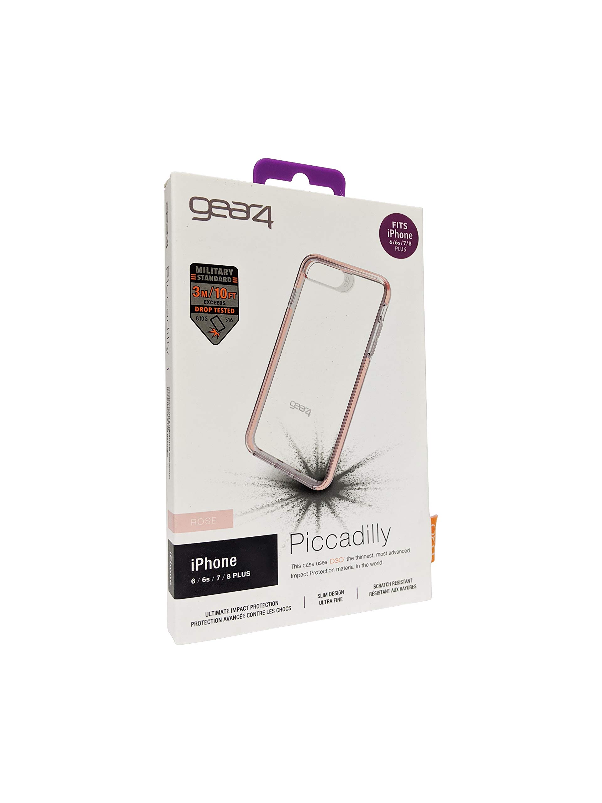 GEAR4 Piccadilly Designed for iPhone 7+/8+ Case, Advanced Impact Protection by D3O - Rose Gold