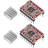D-FLIFE 2pcs A4988 Stepstick Stepper Motor Driver Module with Heat Sink for 3D Printer Reprap Suitable for Arduino CNC