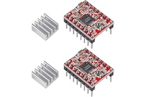 D-FLIFE 2pcs A4988 Stepstick Stepper Motor Driver Module with Heat Sink for 3D Printer Reprap Suitable for Arduino CNC