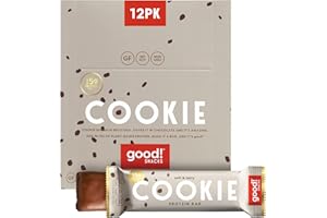 good! Snacks Cookie Dough Vegan Protein Bar, Soy & Gluten Free, Plant Based, Low Sugar, 15g Clean Protein, Natural Healthy Superfood Snack, Kosher Friendly, For Athletes & Active Lifestyles, 12 Bars