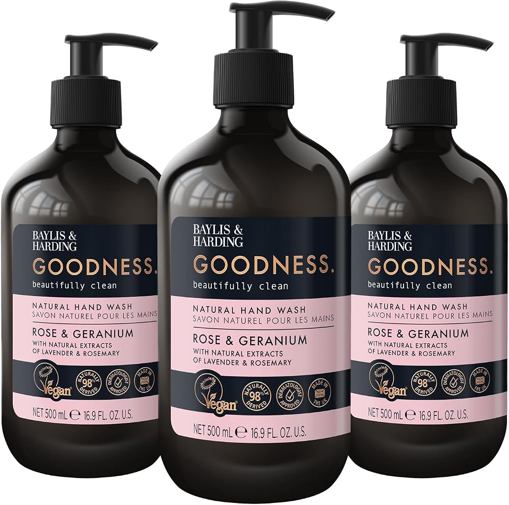Baylis & Harding Goodness Rose & Geranium Hand Wash 500 ml Pack of 3