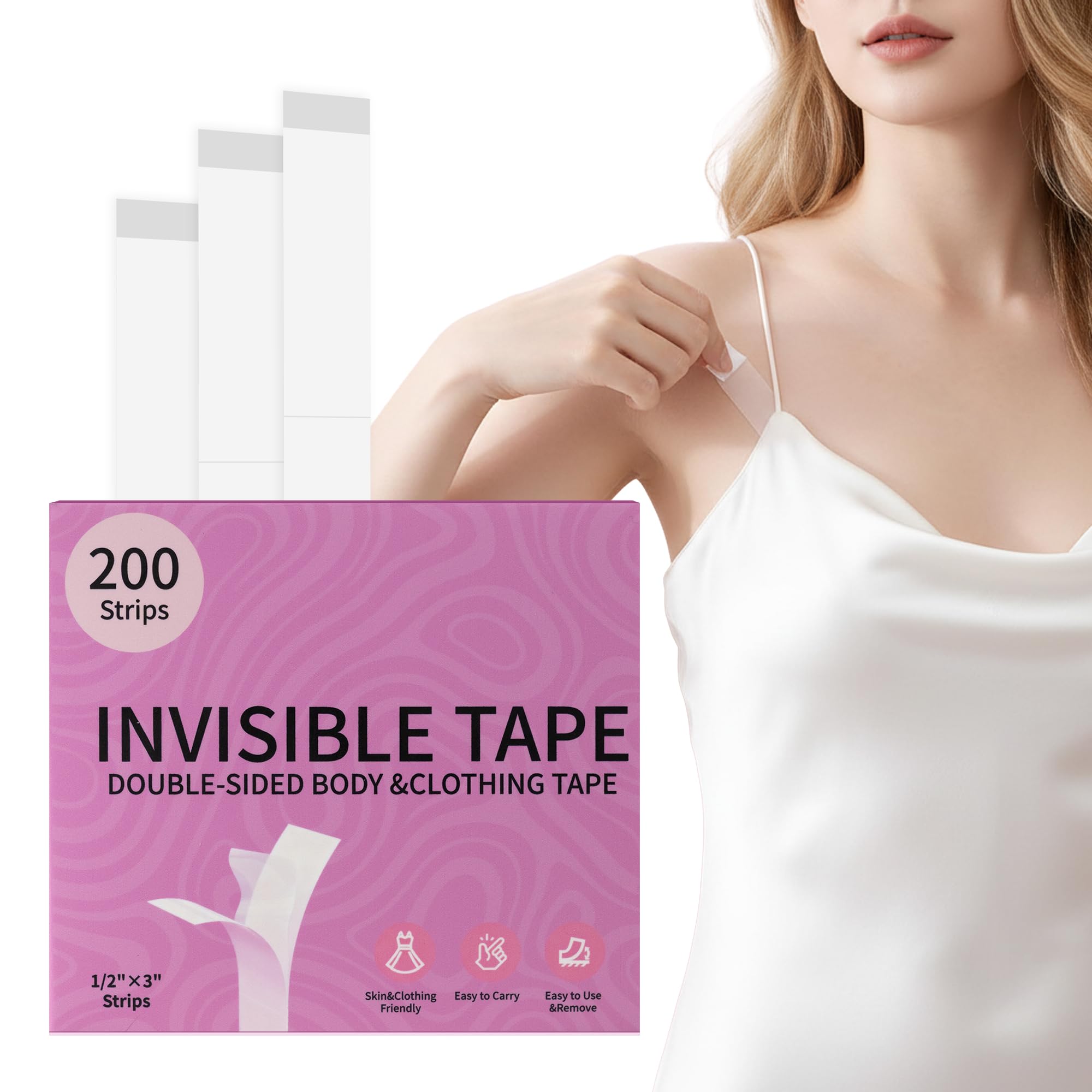 Photo 1 of ** SIMILAR NOT EXACT**
Fanceasily 120Strips Fashion Double Sided Tape for Clothes - Hypoallergenic Dress Tape Fabric to Skin,Skin-Friendly Body Tape & Clothing Tape for All-Day Invisible Hold