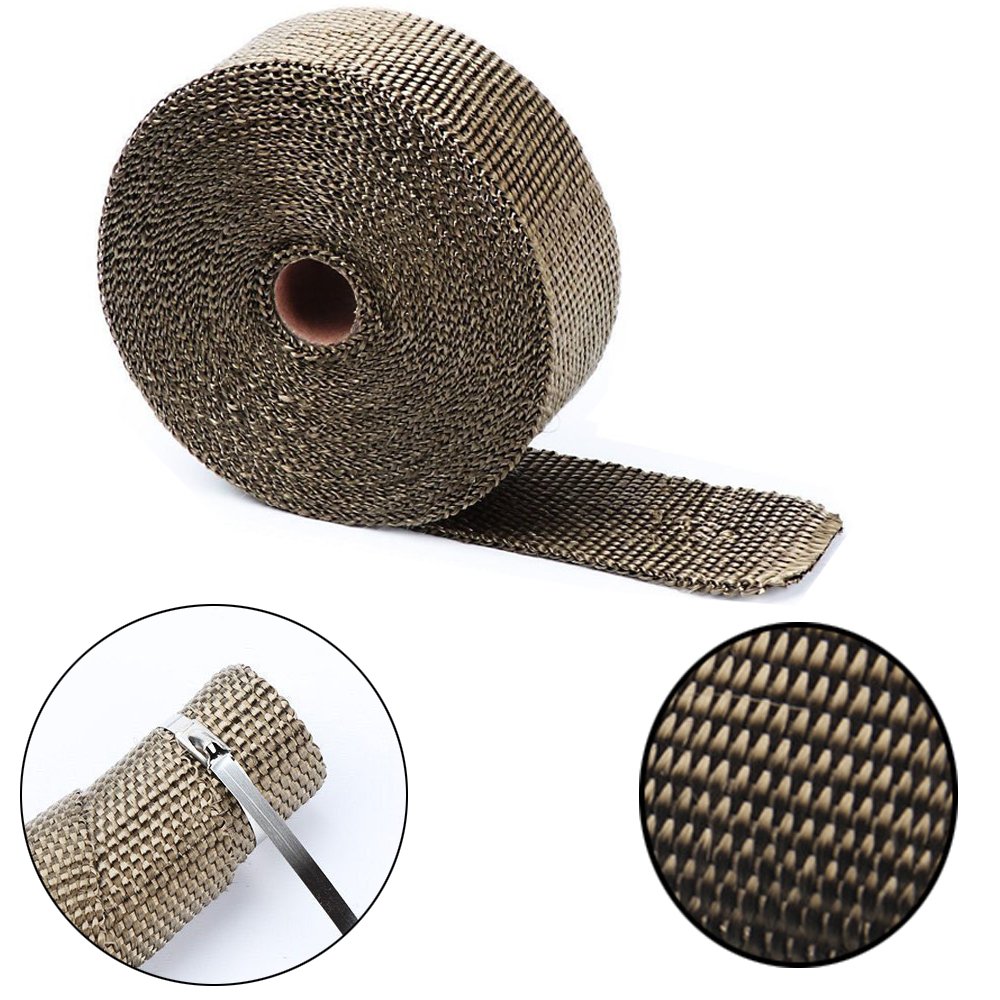 Ruban Isolation Thermique Pot D'Échappement PVUEL - 5m Fibre Basalte, +10 Serre-Câbles