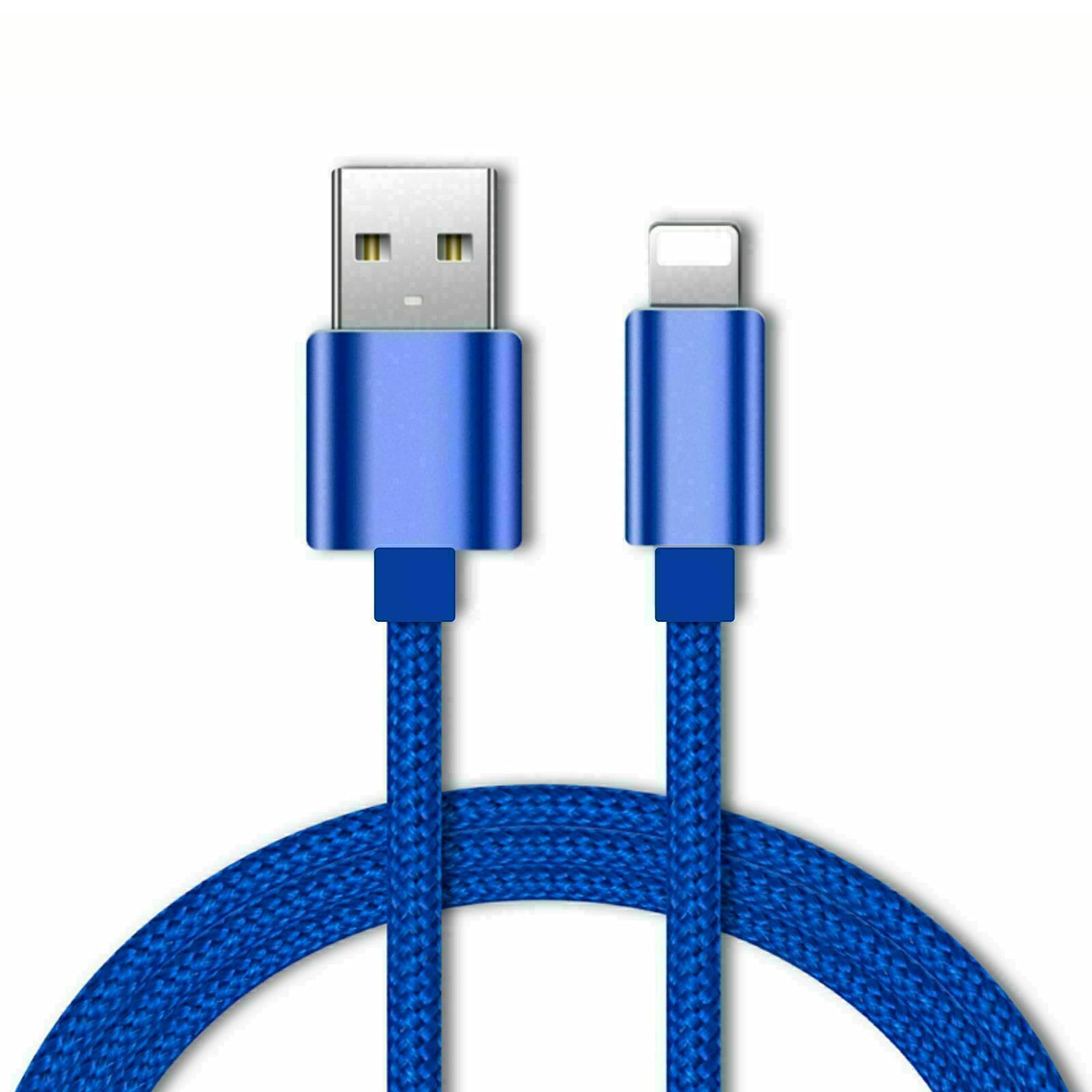 MAXIMUM RANGE E-SELLERS USB Cable Nylon Braided, Charger Wire for iPhone 13 12 Pro 11 Xs Max 6 7 8 Plus 6s, 5 5s SE 5c, for iPad Mini, for iPad Air 2 for iPad Pro-Blue (3M)