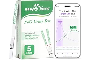 Easy@Home PdG Test Strips: 5 Pack - Track Ovulation Insights with Progesterone Urine Tests – at Home Fertility Test for Women with Premom Ovulation App - PdG (Pregnanediol Glucuronide) Tests