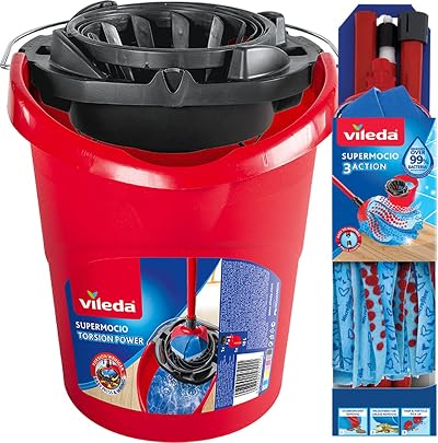 Vileda SuperMocio Compact Mop and Bucket Set 3 Action Microfibre Machine