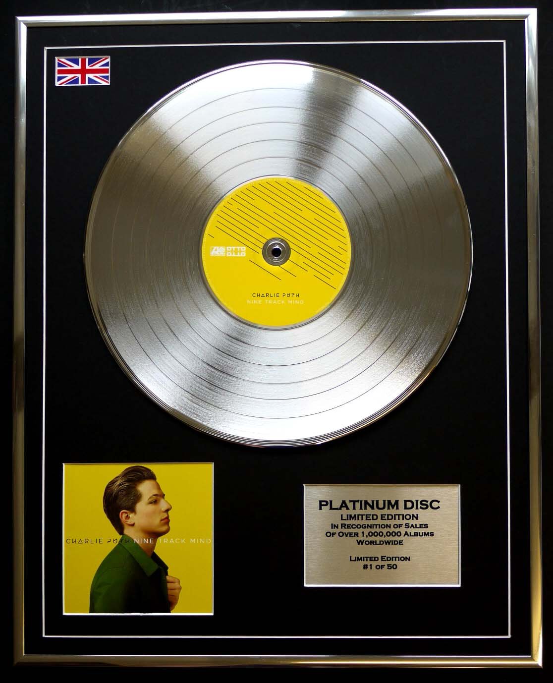 CHARLIE PUTH/LTD EDITION CD PLATINUM DISC/NINE TRACK MIND