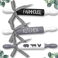 Farmhouse Kitchen Mini Rolling Pins - Wooden Decorative Favors Kitchen Farmhouse Tiered Tray Decor Set of 3 Rae Dunn…