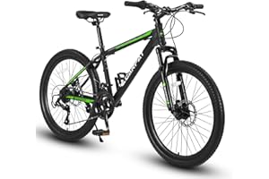 Elecony 24/26/27.5 Inch Wheels Mountain Bike Shimano 21 Speeds with Mechanical Disc Brakes Aluminum/High-Carbon Steel Frame Suspension MTB Bikes Mountain Bicycle for Adult & Teenagers