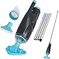 Rechargeable Handheld Pool Vacuum For Hot Tubs & Small Pools | Cordless With 72" Pole & 2 Brush Heads
