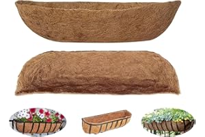 LAVZAN 30 inch Replaceable Coco Liner for Railing Basket Horse Trough Coco Liner for Window Box, Coco Liner for Fence Flower Baskets 100% Natural Coir Liners for Basket (30 in / 1Pc)