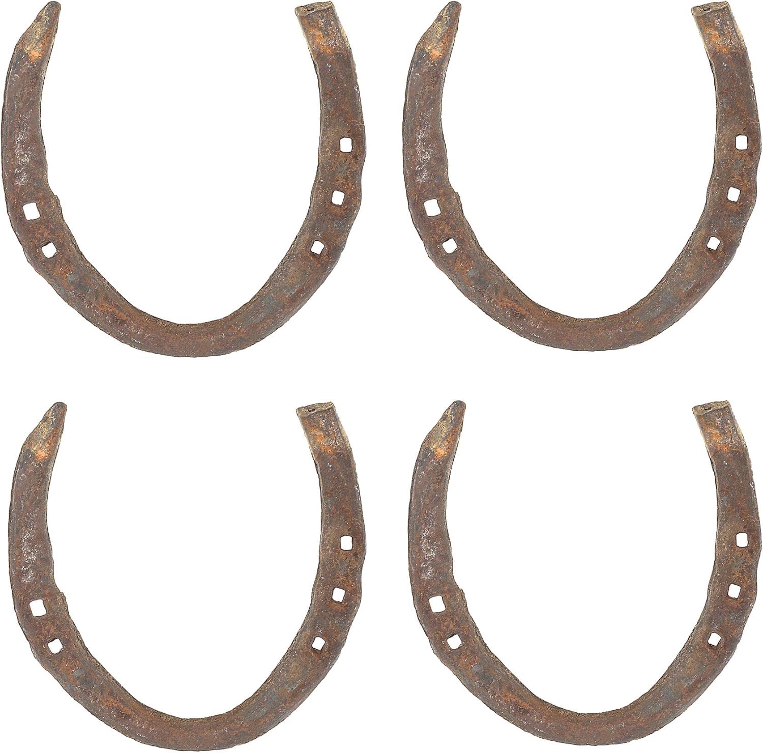 Wonder Care Authentic Used Horseshoe, Rustic Lucky Gift Cast Iron Real Horseshoe for Wall Decorations, Pack of 4