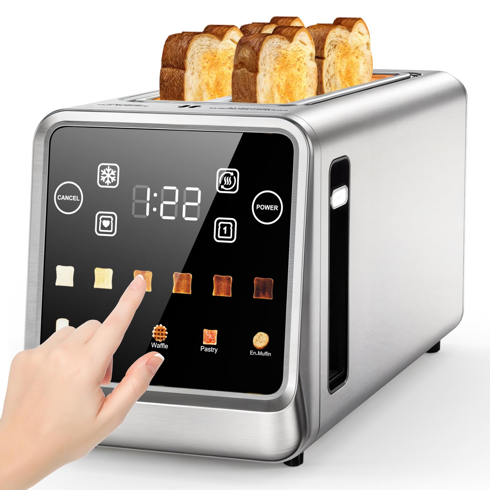 Photo 1 of Toaster 4 Slice, Digital Smart Touch Screen with Memory Function, Single Slot Tech, Stainless Steel Toaster Wide Slot for Bagels | 6 Toast Settings & 5 Bread Types | Defrost & Reheat