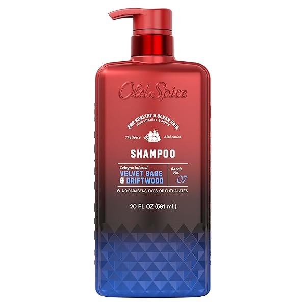 OLD SPICE MENS SHAMPOO, THE SPICE ALCHEMIST COLLECTION, 24/7 COLOGNE-INFUSED VELVET SAGE & DRIFTWOOD SCENT, FREE OF PARABENS & PHTHALATES, 21.9 FL OZ