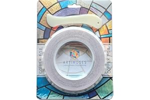 ARTIMUSES 1/4 Inch Black Backed Copper Foil Tape for Stained Glass,36 Yards (2Rolls)