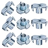 100pcs 1/4"-20 T-Nut, Zinc-Plated Steel Threaded